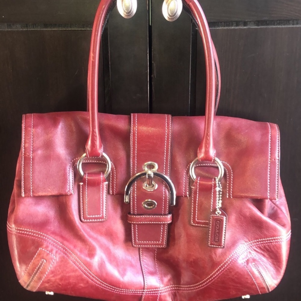 Burgundy red Coach shoulder bag